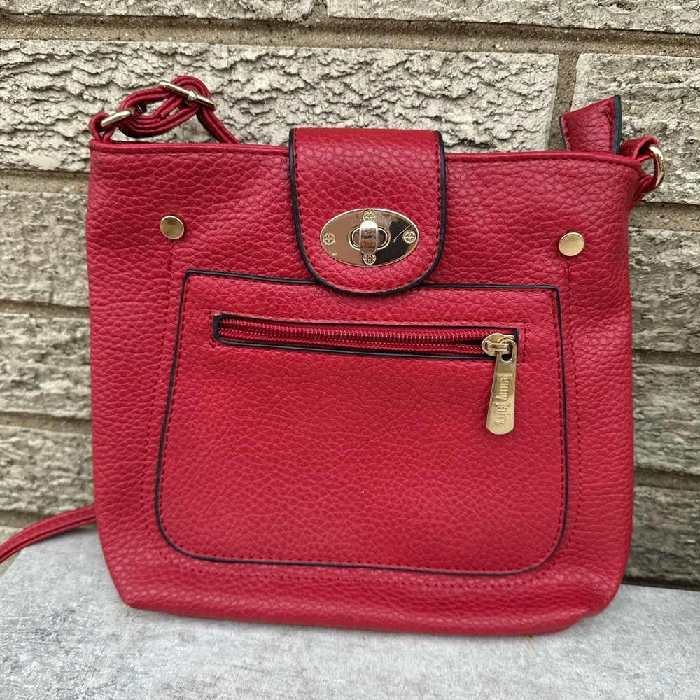 Jenny Fairy Red Leather Crossbody Bag